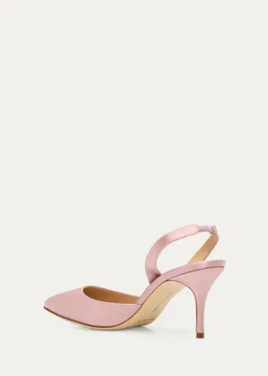 Manolo Blahnik 70mm Carolyne Satin Slingback Pumps | Thumbnail 2 Manolo Blahnik 70mm Carolyne Satin Slingback Pumps | Thumbnail 2