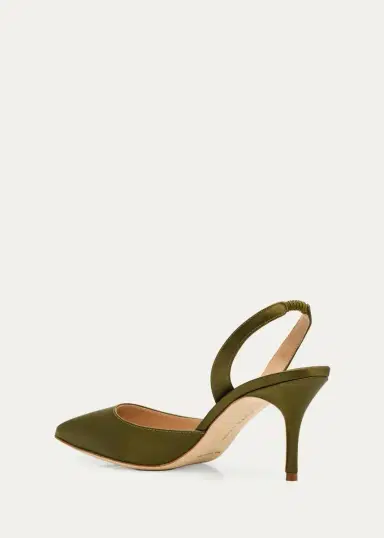 Manolo Blahnik 70mm Carolyne Satin Slingback Pumps | Thumbnail 5 Manolo Blahnik 70mm Carolyne Satin Slingback Pumps | Thumbnail 5