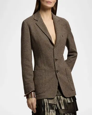 Ralph Lauren Collection Hailey Broken-Twill Jersey Jacket | Thumbnail 5 Ralph Lauren Collection Hailey Broken-Twill Jersey Jacket | Thumbnail 5