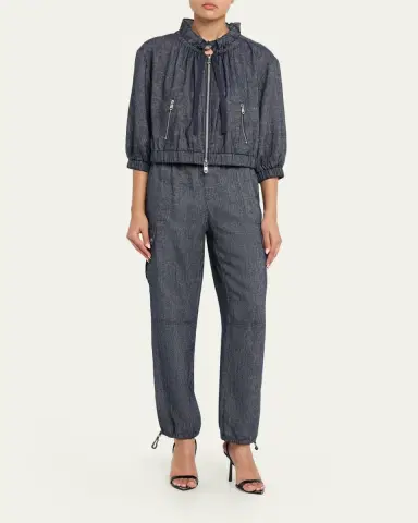 Cinq à Sept Crislin Linen-Blend Drawstring Cargo Pants | Thumbnail 2 Cinq à Sept Crislin Linen-Blend Drawstring Cargo Pants | Thumbnail 2
