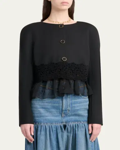 Chloé Lower Impact Wool Grain De Poudre Jacket | Thumbnail 4 Chloé Lower Impact Wool Grain De Poudre Jacket | Thumbnail 4