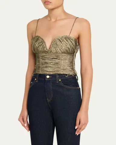 Ulla Johnson Vina Metallic Taffeta Crop Top | Thumbnail 4 Ulla Johnson Vina Metallic Taffeta Crop Top | Thumbnail 4