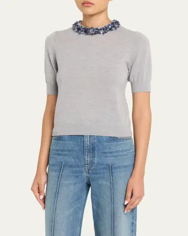 Ulla Johnson Jude Embellished Merino Sweater | Thumbnail 4 Ulla Johnson Jude Embellished Merino Sweater | Thumbnail 4