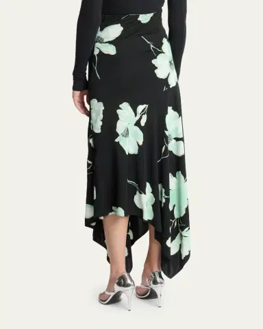Alaïa Asymmetric Floral-Print Jersey Midi Skirt | Thumbnail 3 Alaïa Asymmetric Floral-Print Jersey Midi Skirt | Thumbnail 3