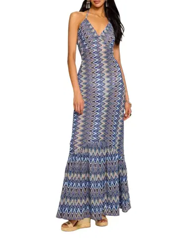 Ramy Brook Delilah Chevron Halter Maxi Dress | Thumbnail 1 Ramy Brook Delilah Chevron Halter Maxi Dress | Thumbnail 1