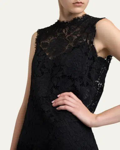 Dolce & Gabbana Sleeveless Floral Lace A-Line Dress | Thumbnail 5 Dolce & Gabbana Sleeveless Floral Lace A-Line Dress | Thumbnail 5
