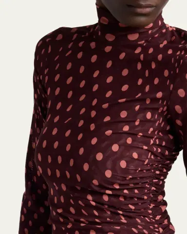Stella McCartney Turtleneck Polka Dot Mesh Long-Sleeve Maxi Dress | Thumbnail 5 Stella McCartney Turtleneck Polka Dot Mesh Long-Sleeve Maxi Dress | Thumbnail 5