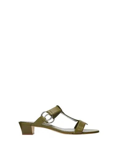 Manolo Blahnik 30mm Mionamu T-Bar Slide Sandals | Thumbnail 1 Manolo Blahnik 30mm Mionamu T-Bar Slide Sandals | Thumbnail 1