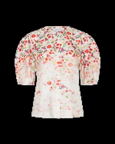Gabriela Hearst Edify Degrade Floral Silk Puff-Sleeve Top | Thumbnail 2 Gabriela Hearst Edify Degrade Floral Silk Puff-Sleeve Top | Thumbnail 2