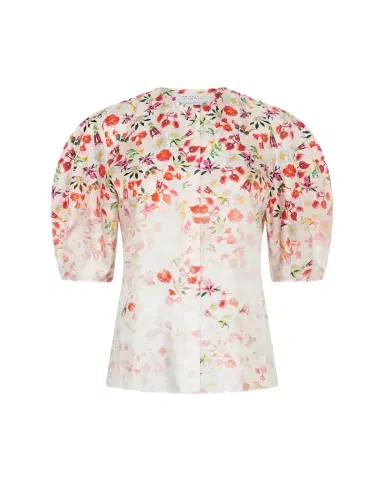 Gabriela Hearst Edify Degrade Floral Silk Puff-Sleeve Top | Thumbnail 1 Gabriela Hearst Edify Degrade Floral Silk Puff-Sleeve Top | Thumbnail 1