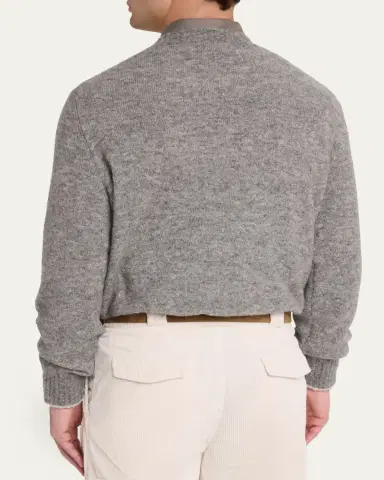 Brunello Cucinelli Men's Alpaca-Blend Crewneck Sweater | Thumbnail 3 Brunello Cucinelli Men's Alpaca-Blend Crewneck Sweater | Thumbnail 3