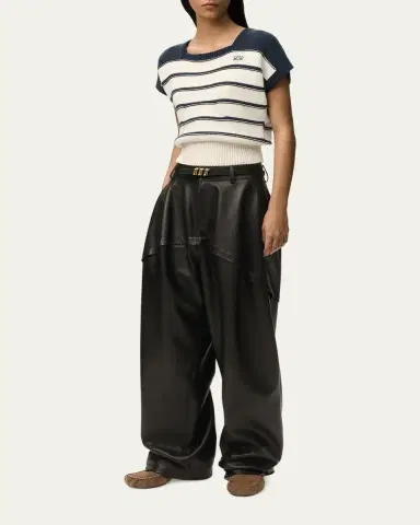 Loewe Short-Sleeve Stripe Knit Sweater | Thumbnail 2 Loewe Short-Sleeve Stripe Knit Sweater | Thumbnail 2