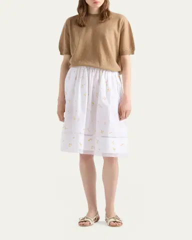 Prada Embroidered Cotton Poplin Skirt | Thumbnail 2 Prada Embroidered Cotton Poplin Skirt | Thumbnail 2