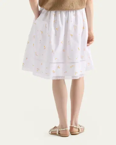 Prada Embroidered Cotton Poplin Skirt | Thumbnail 3 Prada Embroidered Cotton Poplin Skirt | Thumbnail 3