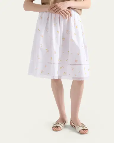 Prada Embroidered Cotton Poplin Skirt | Thumbnail 4 Prada Embroidered Cotton Poplin Skirt | Thumbnail 4