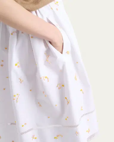 Prada Embroidered Cotton Poplin Skirt | Thumbnail 5 Prada Embroidered Cotton Poplin Skirt | Thumbnail 5