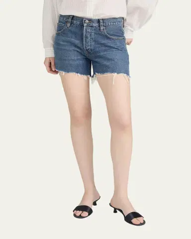 Frame The Long Hand Denim Shorts | Thumbnail 4 Frame The Long Hand Denim Shorts | Thumbnail 4