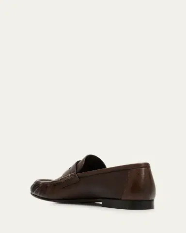 Brunello Cucinelli Leather Ruched Penny Loafers w/ Monili | Thumbnail 4 Brunello Cucinelli Leather Ruched Penny Loafers w/ Monili | Thumbnail 4