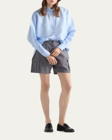 Prada Silk Poplin Button-Down Shirt | Thumbnail 2 Prada Silk Poplin Button-Down Shirt | Thumbnail 2