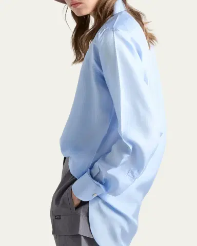 Prada Silk Poplin Button-Down Shirt | Thumbnail 4 Prada Silk Poplin Button-Down Shirt | Thumbnail 4
