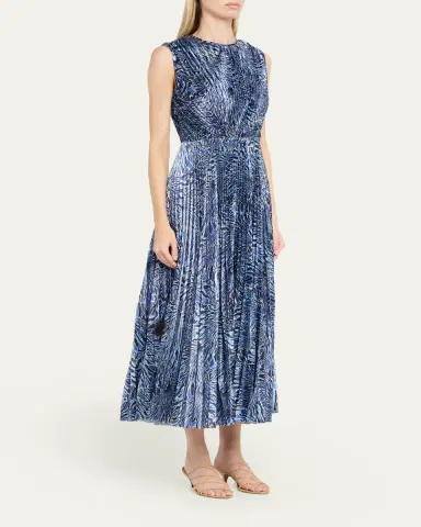 Ulla Johnson Malin Pleated Satin Midi Dress | Thumbnail 4 Ulla Johnson Malin Pleated Satin Midi Dress | Thumbnail 4