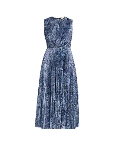 Ulla Johnson Malin Pleated Satin Midi Dress | Thumbnail 1 Ulla Johnson Malin Pleated Satin Midi Dress | Thumbnail 1