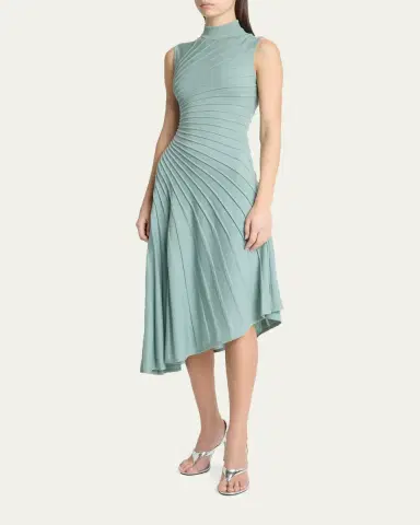 ALAÏA Mock-Neck Sculpting Wool Dress | Thumbnail 2 ALAÏA Mock-Neck Sculpting Wool Dress | Thumbnail 2
