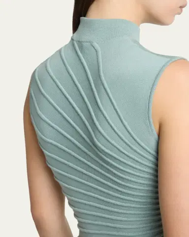 ALAÏA Mock-Neck Sculpting Wool Dress | Thumbnail 5 ALAÏA Mock-Neck Sculpting Wool Dress | Thumbnail 5