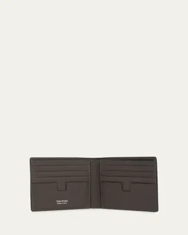 Tom Ford Men's Grained Leather T Line Bifold Wallet | Thumbnail 3 Tom Ford Men's Grained Leather T Line Bifold Wallet | Thumbnail 3