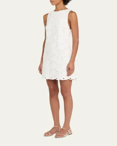 Alice + Olivia Clyde Eyelet Shift Dress | Thumbnail 4 Alice + Olivia Clyde Eyelet Shift Dress | Thumbnail 4