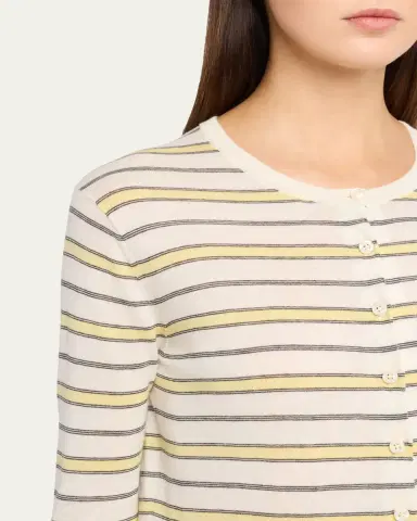 Vince Stripe Three-Quarter Sleeve Cardigan | Thumbnail 5 Vince Stripe Three-Quarter Sleeve Cardigan | Thumbnail 5