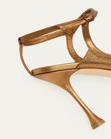 Manolo Blahnik 105mm Tibula Metallic Leather Sandals | Thumbnail 3 Manolo Blahnik 105mm Tibula Metallic Leather Sandals | Thumbnail 3