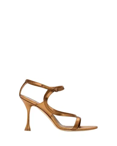 Manolo Blahnik 105mm Tibula Metallic Leather Sandals | Thumbnail 1 Manolo Blahnik 105mm Tibula Metallic Leather Sandals | Thumbnail 1
