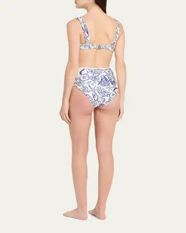 Simkhai Teya Ruched High-Rise Bikini Bottoms | Thumbnail 3 Simkhai Teya Ruched High-Rise Bikini Bottoms | Thumbnail 3