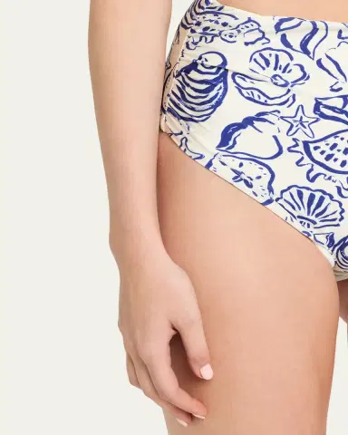 Simkhai Teya Ruched High-Rise Bikini Bottoms | Thumbnail 4 Simkhai Teya Ruched High-Rise Bikini Bottoms | Thumbnail 4