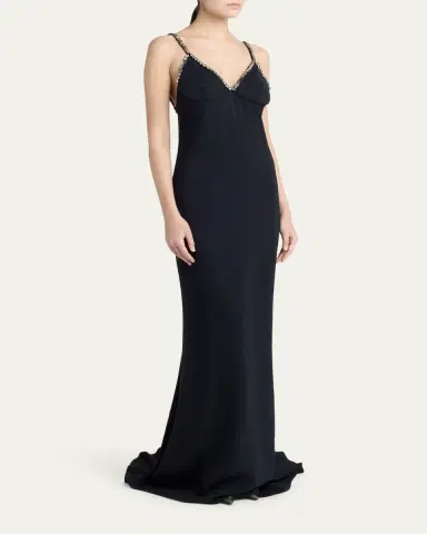 Stella McCartney Embellished V-Neck Trumpet Gown | Thumbnail 4 Stella McCartney Embellished V-Neck Trumpet Gown | Thumbnail 4