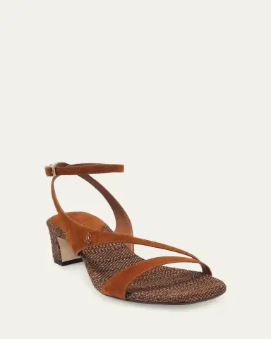 Jimmy Choo 45mm Faye Suede and Raffia Asymmetric Ankle-Strap Sandals | Thumbnail 2 Jimmy Choo 45mm Faye Suede and Raffia Asymmetric Ankle-Strap Sandals | Thumbnail 2