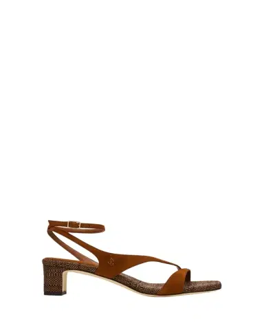 Jimmy Choo 45mm Faye Suede and Raffia Asymmetric Ankle-Strap Sandals | Thumbnail 1 Jimmy Choo 45mm Faye Suede and Raffia Asymmetric Ankle-Strap Sandals | Thumbnail 1