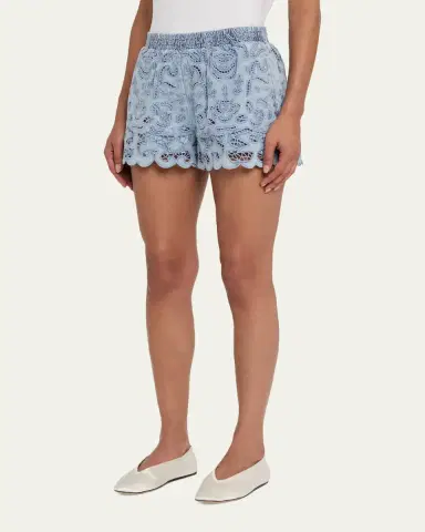 ALICE + OLIVIA Kenley Eyelet Denim Shorts | Thumbnail 4 ALICE + OLIVIA Kenley Eyelet Denim Shorts | Thumbnail 4