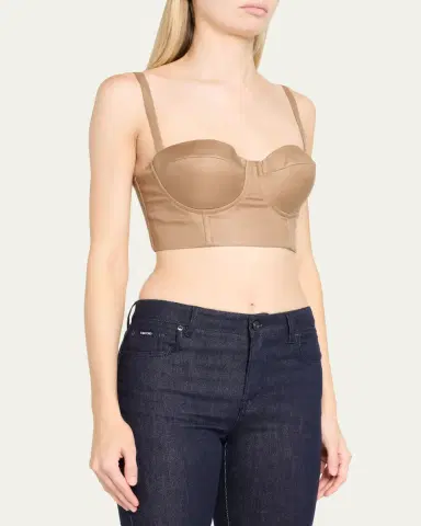 L'AGENCE Sonya Satin Bralette Bustier Top | Thumbnail 4 L'AGENCE Sonya Satin Bralette Bustier Top | Thumbnail 4