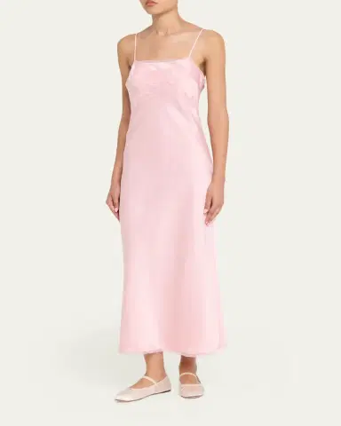 LoveShackFancy Isolie Lace Bow Crepe Midi Dress | Thumbnail 8 LoveShackFancy Isolie Lace Bow Crepe Midi Dress | Thumbnail 8