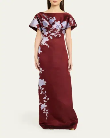Lela Rose Rose Fil Coupe Empire-Waist Column Gown | Thumbnail 2 Lela Rose Rose Fil Coupe Empire-Waist Column Gown | Thumbnail 2