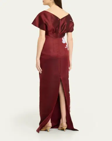 Lela Rose Rose Fil Coupe Empire-Waist Column Gown | Thumbnail 3 Lela Rose Rose Fil Coupe Empire-Waist Column Gown | Thumbnail 3