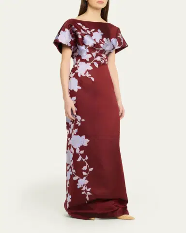 Lela Rose Rose Fil Coupe Empire-Waist Column Gown | Thumbnail 4 Lela Rose Rose Fil Coupe Empire-Waist Column Gown | Thumbnail 4