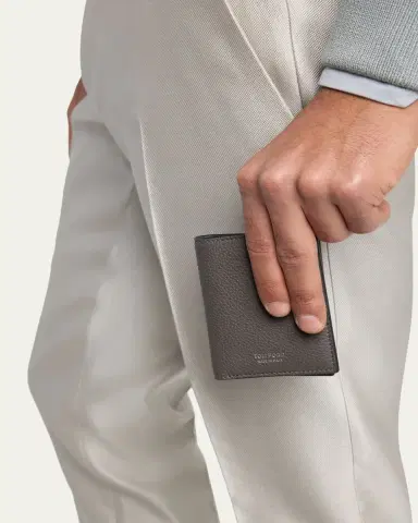 Tom Ford Men's Grained Leather T Line Bifold Card Holder | Thumbnail 2 Tom Ford Men's Grained Leather T Line Bifold Card Holder | Thumbnail 2