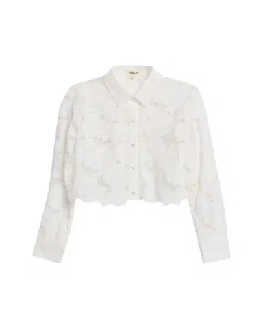 L'Agence Seychelle Eyelet Embroidered Cropped Shirt | Thumbnail 1 L'Agence Seychelle Eyelet Embroidered Cropped Shirt | Thumbnail 1