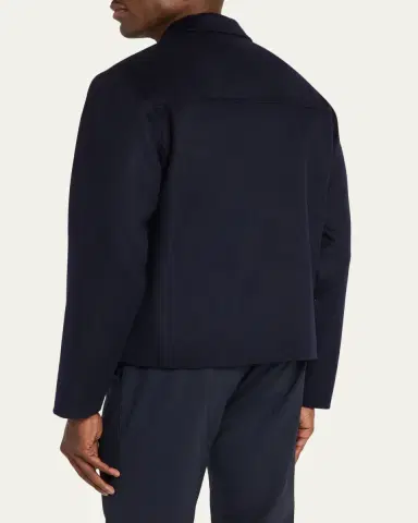 OFFICINE GÉNÉRALE Men's Split Wool Double-Zip Bomber Jacket | Thumbnail 3 OFFICINE GÉNÉRALE Men's Split Wool Double-Zip Bomber Jacket | Thumbnail 3