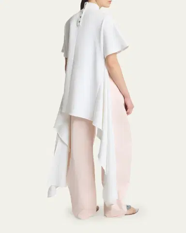 Alaïa Asymmetric Short-Sleeve Cotton T-Shirt | Thumbnail 3 Alaïa Asymmetric Short-Sleeve Cotton T-Shirt | Thumbnail 3