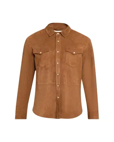 Officine Generale Men's Suede Western Overshirt | Thumbnail 1 Officine Generale Men's Suede Western Overshirt | Thumbnail 1