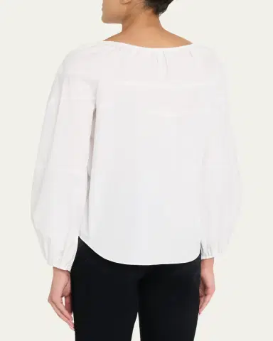 Vince Shirred Long-Sleeve Top | Thumbnail 3 Vince Shirred Long-Sleeve Top | Thumbnail 3